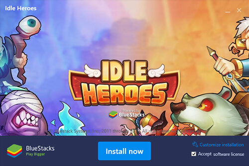 start installing idle heroes on pc