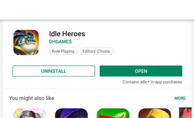 open idle heroes and play