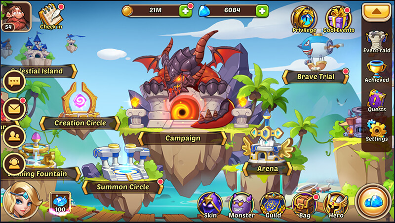 playing idle heroes on pc